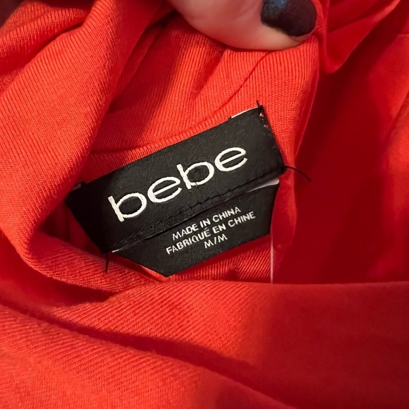 Bebe NWT coral open cowl back sleeveless maxi dress rayon spandex blend - Picture 5 of 9